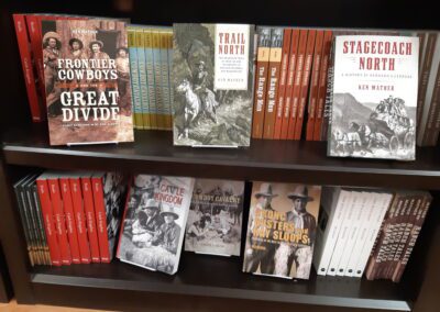 History books sitting on shelf
